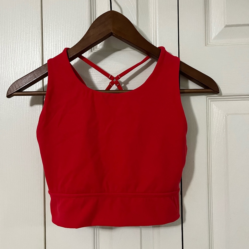 Red BuffBunny sports bra (Size Medium), gently used
